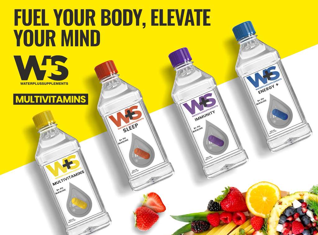 Water Plus Supplements – Complete Variety Trial Box (20 Bottles) (5 Energy • 5 Immunity • 5 Multivitamin • 5 Sleep)