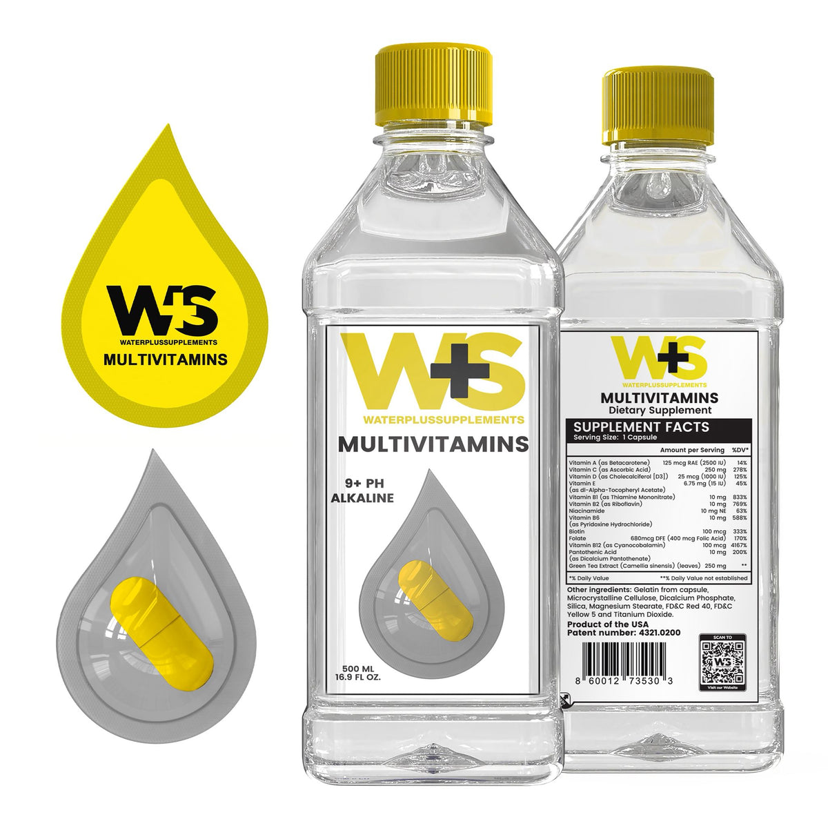 Water Plus Supplements – Complete Variety Trial Box (20 Bottles) (5 Energy • 5 Immunity • 5 Multivitamin • 5 Sleep)